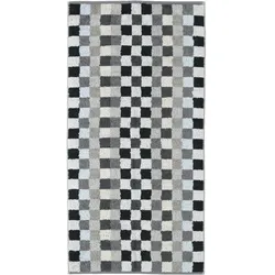 Handtuch UNIQUE KARO (BL 50x100 cm) - grau - BL 50x100 cm