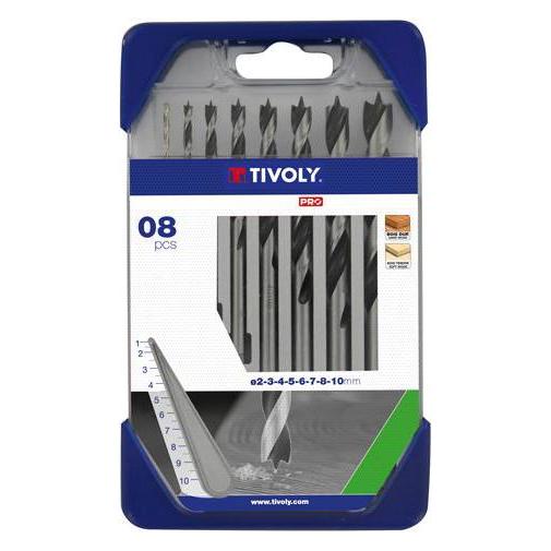 Tivoly Wood drill set (for soft wood and hardwood) Clipster PRO 8pcs Ø2-10mm (21332299)
