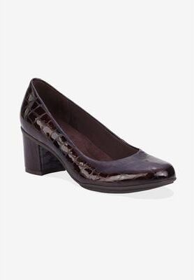Women's Paula Pump by Ros Hommerson in Brown Patent Croc (Size 10 1/2 M)