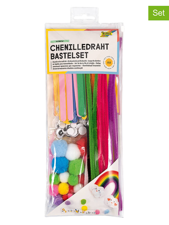 folia PAPER 212tlg. Bastelset "Chenilledraht Rainbow" in Bunt - onesize