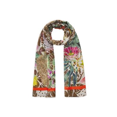 Modetuch CODELLO "Codello Schal", Damen, braun, Obermaterial: 100% Baumwolle CO., bunt, Modetücher, mit Motiv