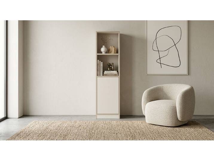 Hoher Schrank - Schmaler Schrank mit vielen Optionen Premium Dekore Weiß Multiplex Kante
