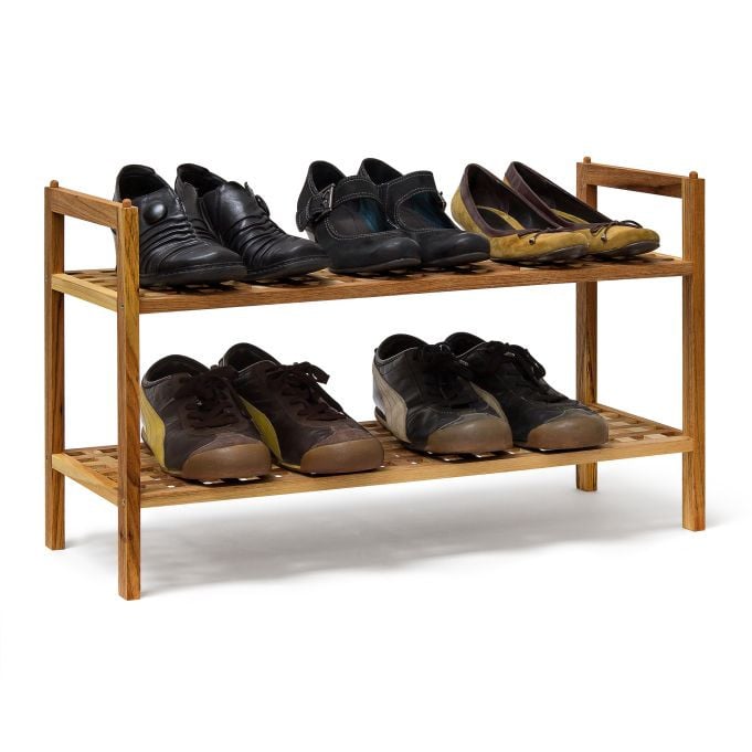 Relaxdays 2x Stapelbaar Schoenenrek van Hout