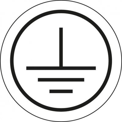 Aufkleber I Leiterkennzeichen Schutzleiter, RoHS-konform, Folie, selbstklebend, Ø 16mm, 500/Rolle, DIN EN 60445 / IEC 60417