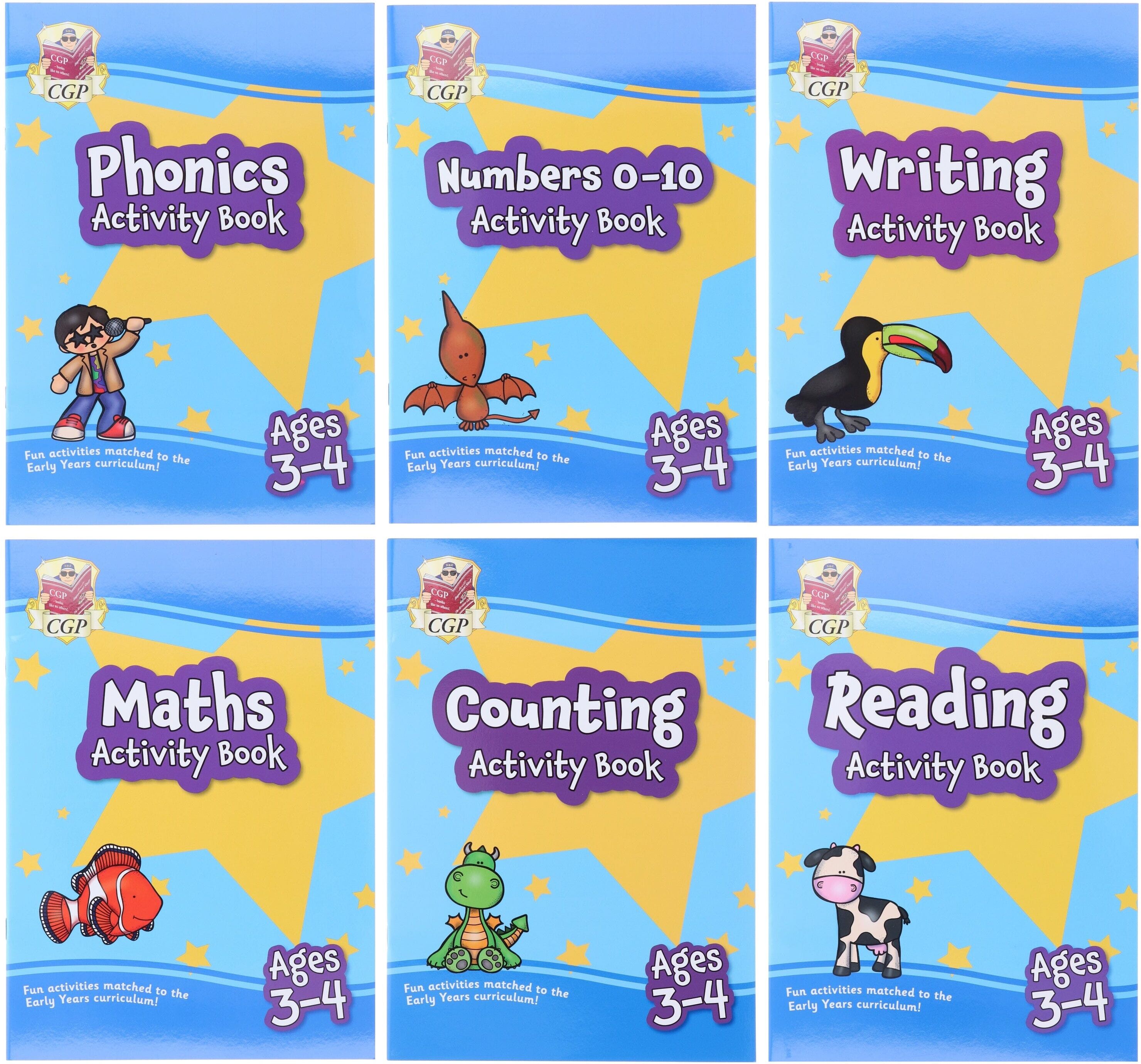 CGP Preschool Activity Book Bundle 6 Books Collection Set - Ages 3-4 - Paperback Coordination Group Publications Ltd (CGP)