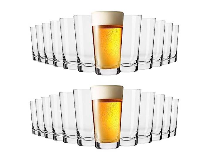 KIAPPO Biergläser Set 590 ml - 24 Stück Gläser Set - Lagerglas - Weizengläser - Kristallgläser - Geschenke für Männer- Spülmaschinenfest - 160 x 87 mm