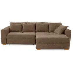Ecksofa mit Funktion Kampen Stoff Braun Hellbraun