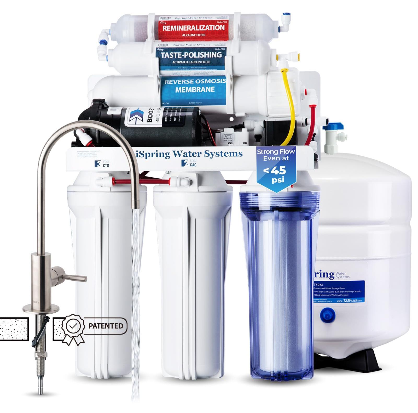 Umkehrosmoseanlage Wasserfilter Untertisch - 6-stufig - Alkalisch remineralisierend - 75 GPD