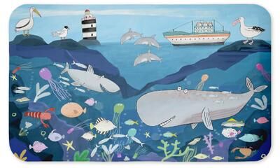 "Stupell Mermaid Underwater World Kitchen Mat, 18x30 - 18"" x 30"""