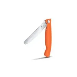 Victorinox Picknickmesser 11 cm | Kompaktes Klappmesser mit Wellenschliff für unterwegs Orange