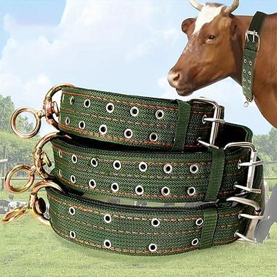 strapazierfähiges Viehhalfter aus Segeltuch, vierlagig verstärktes Kuhhalsjoch, starkes Segeltuchhalsband mit Seil und Riegel für Kühe, Schafe, Hunde und Pferde