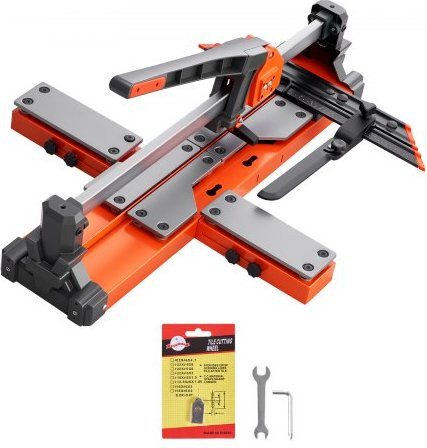 Vevor Tegelsnijder 60 cm, handmatige tegelzaagmachine met veerbelaste voet, verstelbare hoekaanslag en wolfraamcarbide snijschijf, oranje