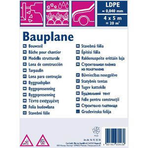 Böttcher-AG Abdeckfolie Bauplane, transparente PE-Folie, 40 my, 4 x 5 m