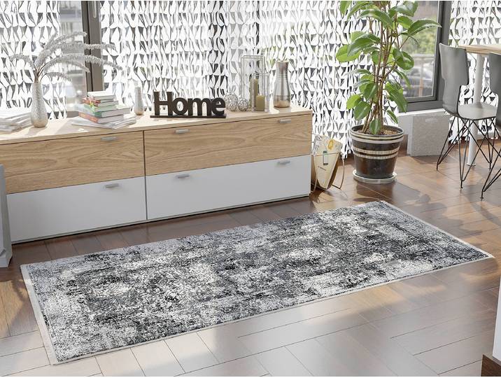 Tapis de couloir Auroras Elegance 80 x 300cm Gris/Gris foncé