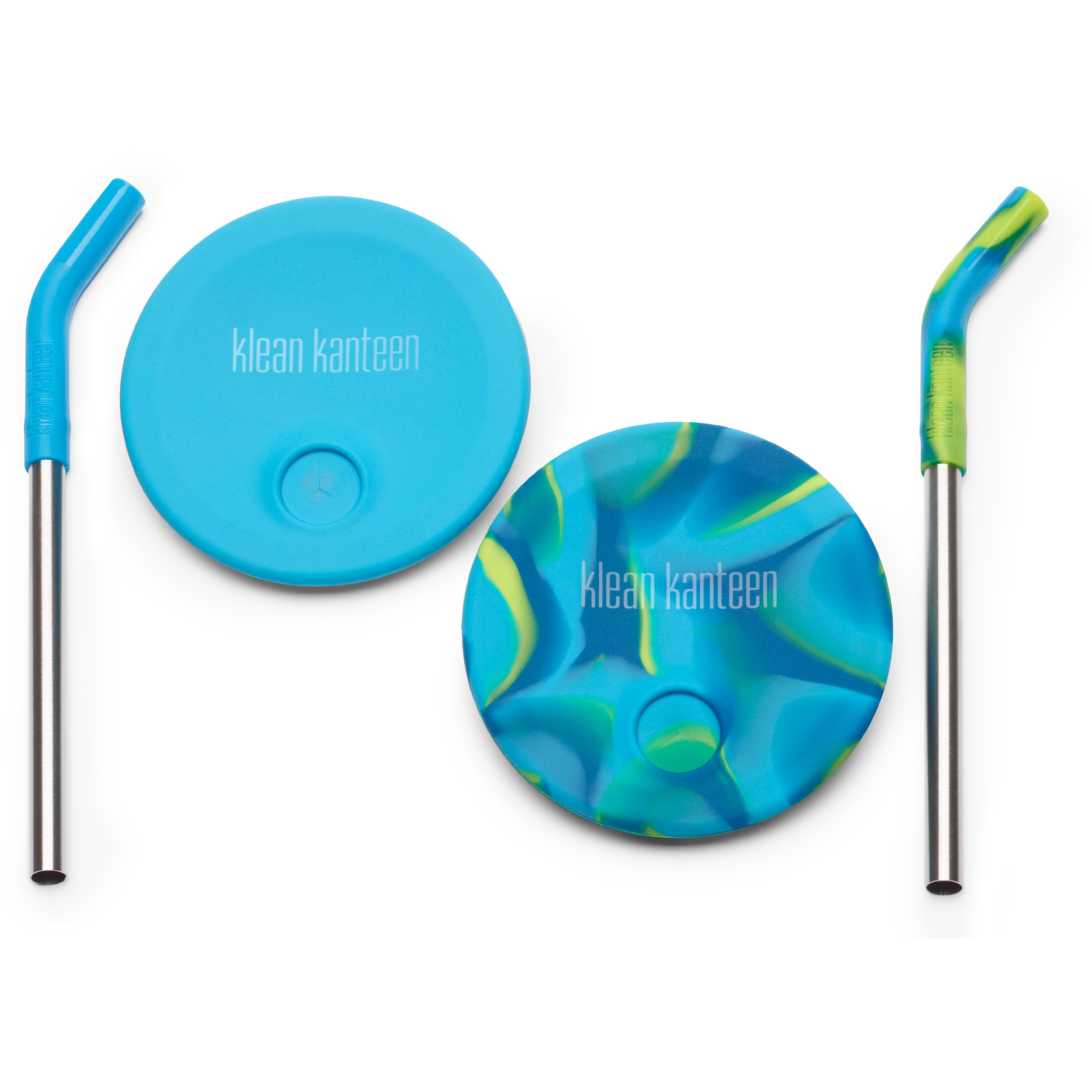 Klean Kanteen Cup Straw Lid 2er Pack Kinder Trinkflaschen Zubehör blau Lifestyle