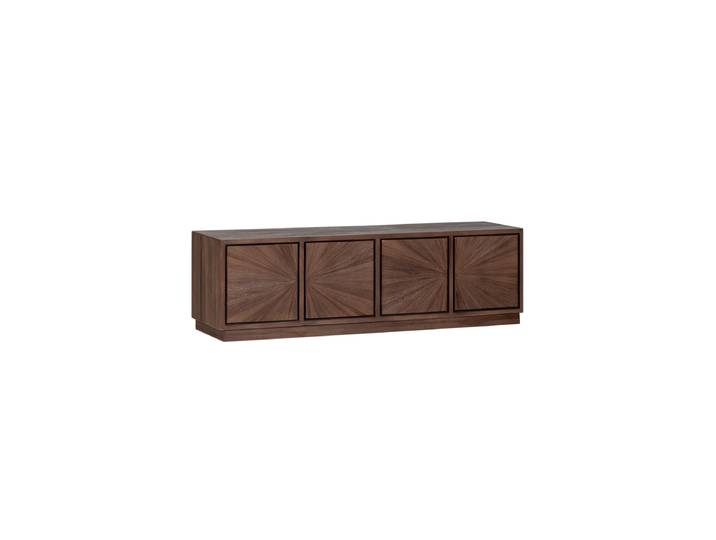 Massives Design Lowboard „Sunno“ aus recyceltem Teakholz Dunkelbraun De Eekhoorn