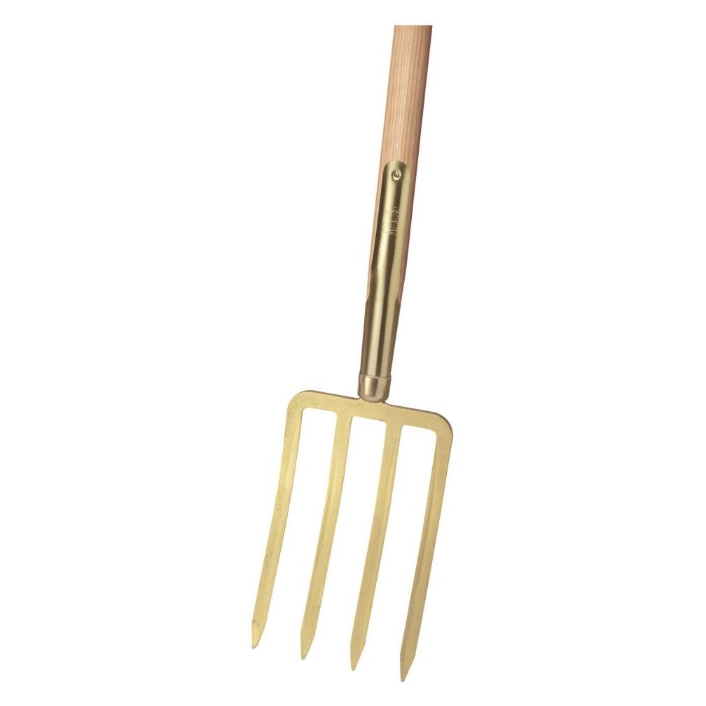 Idealspaten Spatengabel Bajonettzinken gold schwer Schienenzwinge Eschen-T-Stiel 85 cm (67000001)