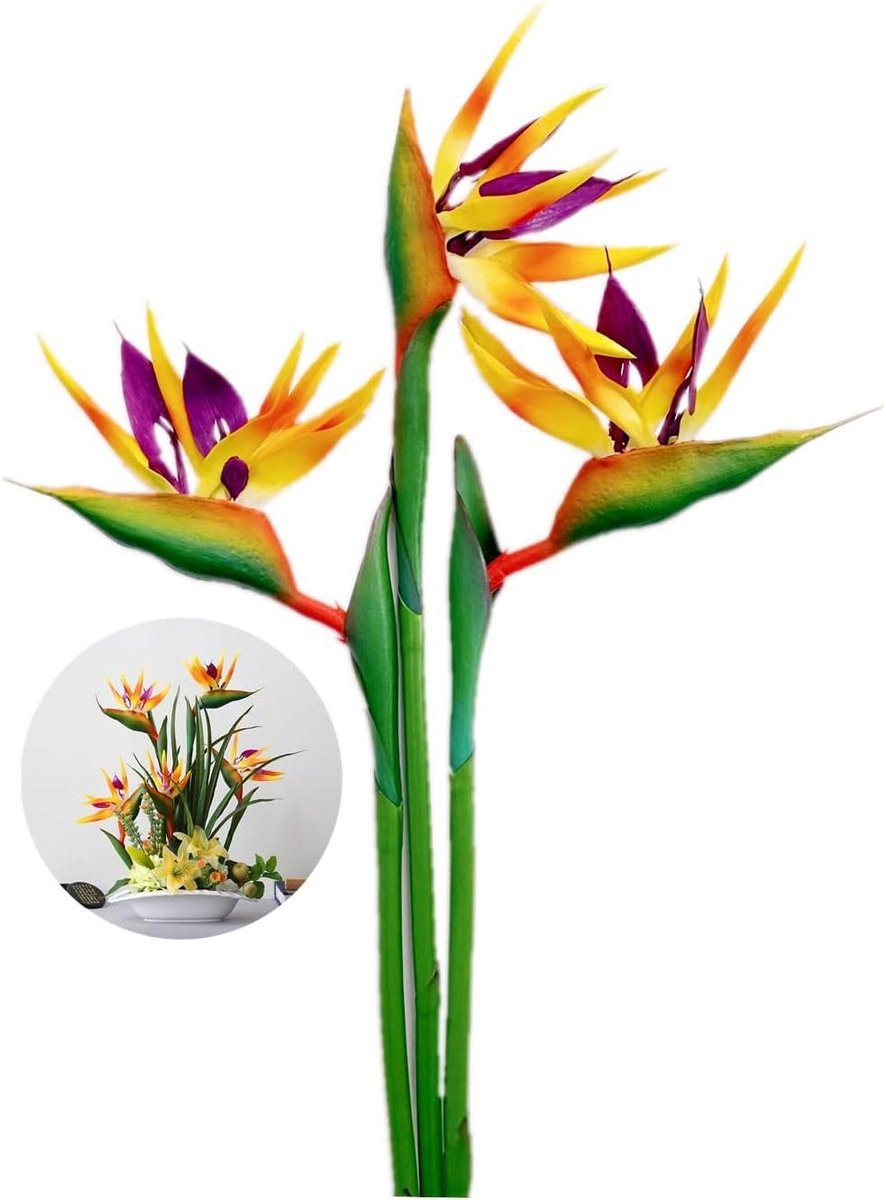 Kunstplant Paradijsvogel Tropische Bloem Decoratie Binnen Gekleurd Hoogte: 73,7 cm