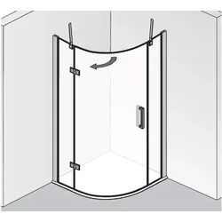 HSK Atelier Plan Runddusche 3-teilig, 1 Drehtür 17538xxx550