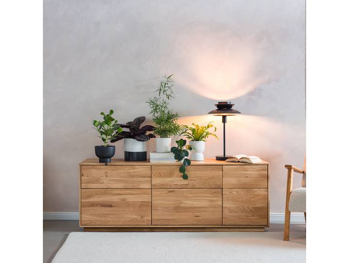 Meuble TV en bois massif Chêne sauvage massif huilé Marron/Chêne sauvage 157cm
