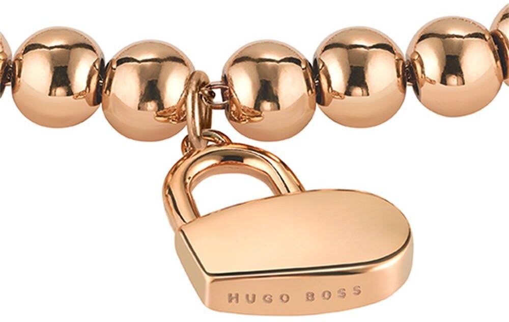 Hugo Boss Beads Collection Gravurarmband aus Edelstahl, rosé rosé