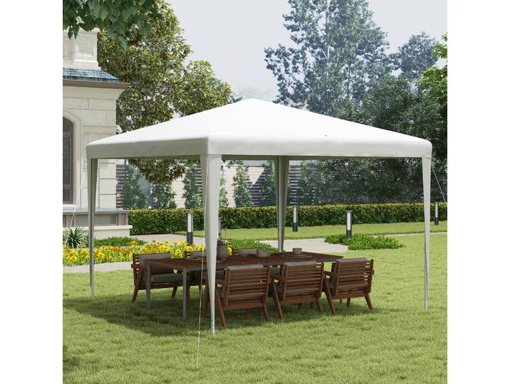 Outsunny Tonnelle 3x3m Acier Blanc Tente Réception Mariage