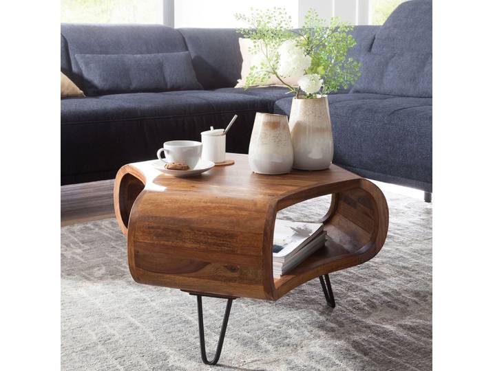Couchtisch Malaya , 55x55 , Sheesham Holz massiv , braun