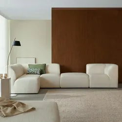 Vénus - Modulares 5-6 Sitzer-Sofa aus Ecru-Stoff