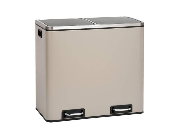 Svita Abfalleimer Tm2X24 Taupe, Metall, Rechteckig, 59x54.5x36 cm, Haushalt & Reinigung, Reinigung, Mülleimer & Abfallsammler