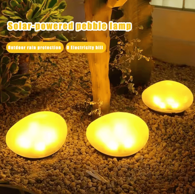 Inspire Curations Solar Stone Garden Lights Outdoor Waterproof Landscape Pathway Light 1pc