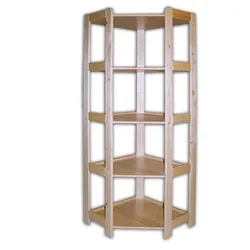 Holz-Eckregal, 5 Regalböden, 1660 x 700 x 435 mm