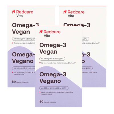 Redcare Omega-3 Kapseln vegan 56g Dreierpack 3x80 St