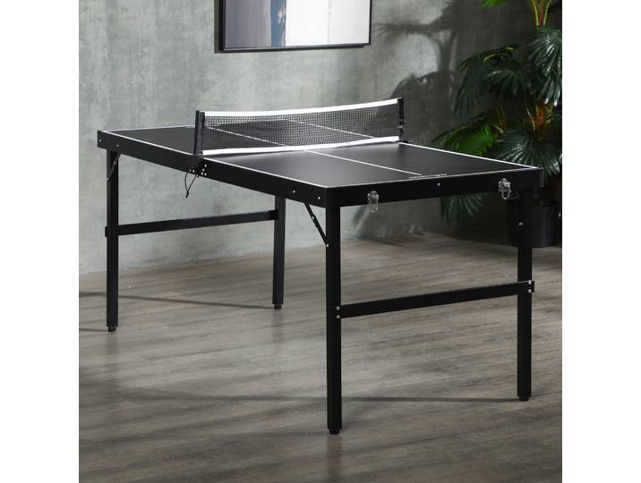 SPORTNOW Mini Table Ping-Pong Pliable Intérieur 152x76x72cm Noir