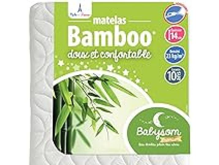 Babysom - Matelas Enfant/Bébé Bamboo - 70x140 cm Viscose au Toucher Ultra Doux Aéré et Absorbant sans Traitement Chimique Épaisseur 14 cm Déhoussable Oeko-Tex® Fabrication française