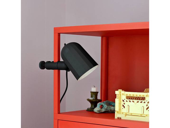 HAY Klemmleuchte Noc Clip, alu / grau / zink, für Wohn- / Esszimmer, Aluminium, Design