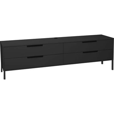 Lowboard MÄUSBACHER "Bonnie", grau (anthrazit matt lack), B:216cm H:60cm T:45cm, Sideboards, Lowboard, Lowboard mit Quadratgestell