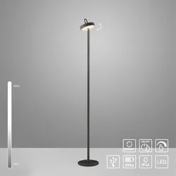 JUST LIGHT JUST LIGHT. Akku Stehleuchte AMAG, 1x LED-Board/1,50Watt/2700Kelvin, IP44, Schwarz