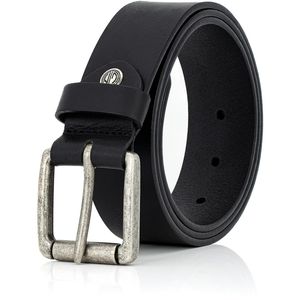 Lindenmann Gürtel Ledergürtel 1009021, schwarz, mit Dornschnalle, Rindsleder, Länge 90 cm