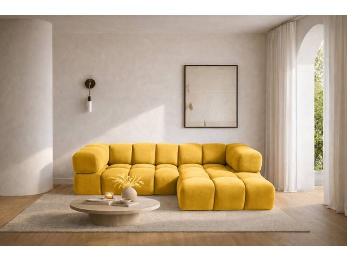 Kaiser Möbel Ecksofa luxuriöses Velours-Sofa im Stoff Bluvel modernes AVERRO, Premium-Velours Bluvel,Weiche abgerundete „Bubble“-Formen