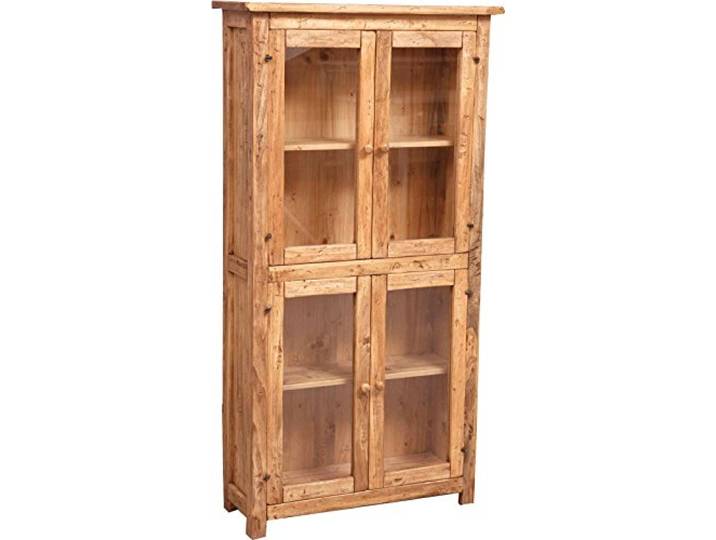 Biscottini Buffetschrank Holz massiv Made in Italy - Vitrinenschrank Vintage 68x25x130 cm - Küchenbuffet buffetschrank landhausstil - Wohnzimmer möbel