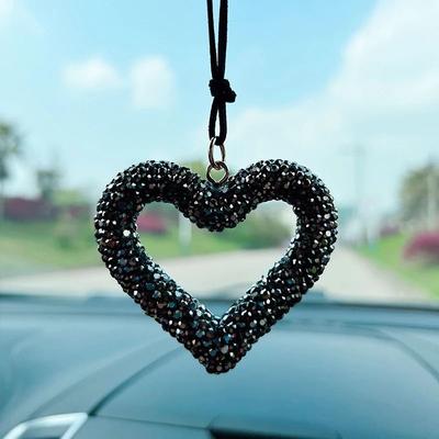 Uplift Essentials Luxury Diamond Encrusted Heart Car Pendant Luxury Diamond Encrusted Heart Car Pendant