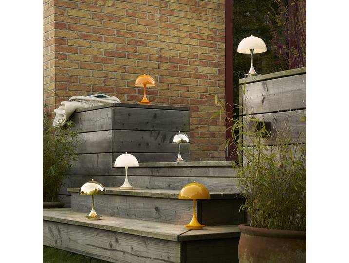 Panthella 160 Portable Akku-Tischlampe messing - Louis Poulsen - Balkon - Design - Kunststoff - Einflammig