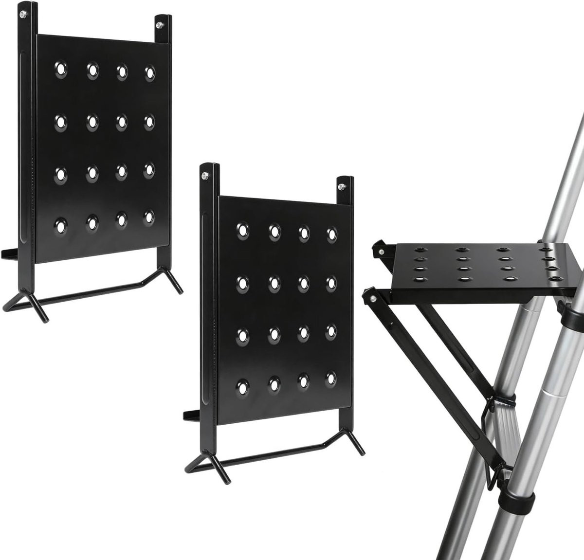 Set van 2 praktische werkplatforms voor trappen, ondersteunende werkbladen voor schilderen en klussen, belastbaar tot 150 kg