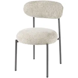 Esszimmerstuhl 2er-Set Velcira, weicher Webstoff, modern skandinavisch, sandfarben, gepolstert