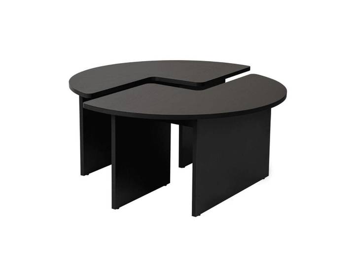 Calicosy Couchtisch (2er-Set) moira 90/90/41 cm, Schwarz, 90x41x90 cm, Wohnzimmer, Wohnzimmertische, Couchtische