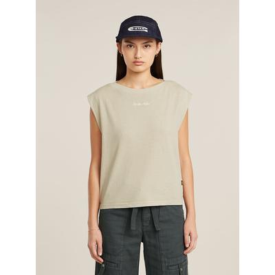 T-Shirt G-STAR "Mini G-Script Logo T-Shirt", Damen, Gr. XXS, beige (dk brick gd), Obermaterial: 100% Baumwolle, Shirts T-Shirt