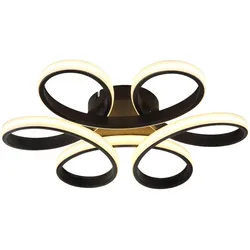 LED Deckenleuchte Deckenlampe Wohnzimmerlampe Metall Schwarz warmweiß L 40 cm