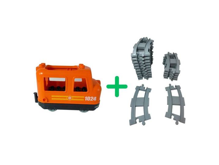 LEGO® Duplo-Lokomotive (orange) + Tracks Spielbausteine