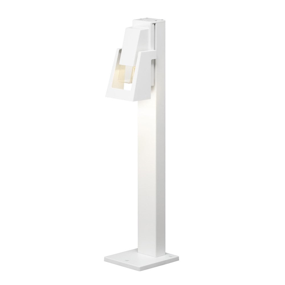 Konstsmide Potenza design tuinlamp wit met transparant acrylglas, Hoogte: 100 cm