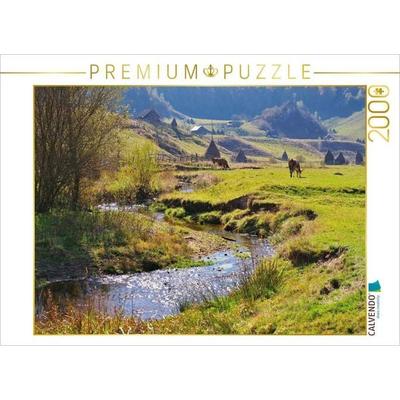 CALVENDO Puzzle Sanft schlängelt sich das Wasser durch die Landschaft | 2000 Teile Lege-Größe 90x67cm Foto-Puzzle für glückliche Stunden